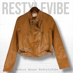 WE THE FREE PEOPLE Women’s Size S Jacket Coat Moto Vegan Faux Suede Leather FP